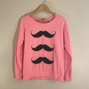 Forever 21 PINK Ms. moustache sweater. Small